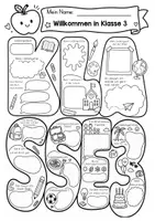 Vorschau - Arbeitsblätter - Willkommen in Klasse 3 & 4 – Steckbrief/ Doodle zum Schulstart - Seite 2