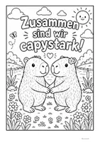 Vorschau - Mal- und Bastelvorlagen - Gemeinschaftsbild: Zusammen sind wir capystark! – Kooperatives Poster mit Capybara - Seite 3