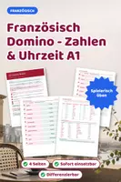 Vorschau - Spiele - Französisch Domino - Zahlen & Uhrzeit A1 - Deckblatt