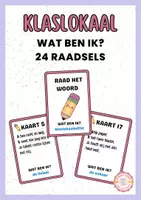 Voorbeeld - Wat ben ik? – 24 Raadselkaarten over het klaslokaal | Woordenschat Groep 3-5 - Voorblad