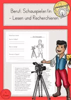 Vorschau - Arbeitsblätter - Lesen Recherchieren Berufe Schauspieler - Deckblatt