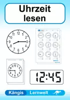 Vorschau - Arbeitsblätter - Uhrzeit lesen - Arbeitsblätter und Tafelmaterial - Deckblatt