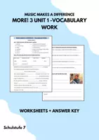 Vorschau - Arbeitsblätter - Music Makes A Difference Vocabulary Work More 3 Unit 1 - Deckblatt