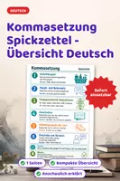 Vorschau - Merkblätter - Kommasetzung Spickzettel - Übersicht Deutsch - Deckblatt
