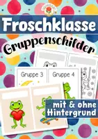 Vorschau - Stationenlernen - Froschklasse - Gruppenschilder (Klassentier) - Deckblatt