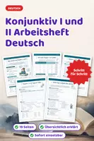 Vorschau - Unterrichtsreihen - Konjunktiv I und II Arbeitsheft Deutsch - Deckblatt