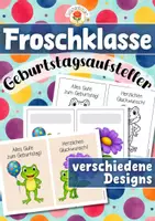 Vorschau - Mal- und Bastelvorlagen - Froschklasse - Geburtstagsaufsteller (Klassentier) - Deckblatt