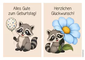 Vorschau - Mal- und Bastelvorlagen - Waschbärenklasse - Geburtstagsaufsteller (Klassentier) - Seite 2