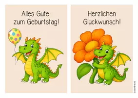 Vorschau - Mal- und Bastelvorlagen - Drachenklasse - Geburtstagsaufsteller (Klassentier) - Seite 2