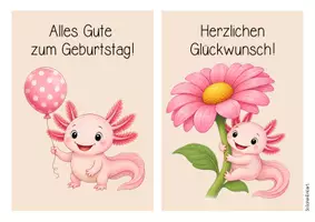 Vorschau - Mal- und Bastelvorlagen - Axolotlklasse - Geburtstagsaufsteller (Klassentier) - Seite 2