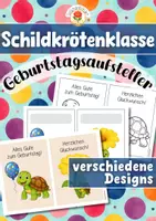 Vorschau - Mal- und Bastelvorlagen - Schildkrötenklasse - Geburtstagsaufsteller (Klassentier) - Deckblatt