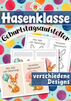 Vorschau - Mal- und Bastelvorlagen - Hasenklasse - Geburtstagsaufsteller (Klassentier) - Deckblatt