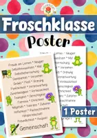 Vorschau - Poster - Froschklasse - Poster | Klassenraumdekoration (Klassentier) - Deckblatt
