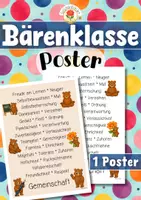 Vorschau - Poster - Bärenklasse - Poster | Klassenraumdekoration (Klassentier) - Deckblatt