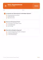 Vorschau - Test - Quiz Argumentieren: Behauptung Begründung Beispiel - Seite 1