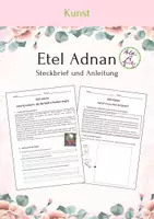 Vorschau - Arbeitsblätter - Etel Adnan - Eine Künstlerin, die die Welt in Farben zeigte - Deckblatt