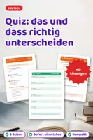Vorschau - Stundenentwürfe - Das oder dass? – Üben, verstehen und überprüfen - Deckblatt
