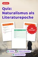 Vorschau - Arbeitsblätter - Quiz: Naturalismus als Literaturepoche - Deckblatt