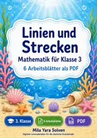 Vorschau - Arbeitsblätter - Linien und Strecken | Mathematik Klasse 3 | 6 Arbeitsblätter als PDF - Deckblatt