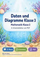 Vorschau - Arbeitsblätter - Daten und Diagramme Klasse 3 | Mathematik Klasse 3 | 6 Arbeitsblätter als PDF - Deckblatt