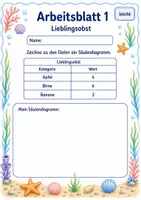 Vorschau - Arbeitsblätter - Diagramme erstellen Klasse 3 | Mathematik Klasse 3 | 6 Arbeitsblätter als PDF - Seite 1