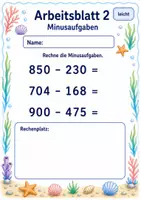 Vorschau - Arbeitsblätter - Mathetest Grundrechenarten | Mathematik Klasse 3 | 6 Arbeitsblätter als PDF - Seite 2