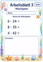 Vorschau - Arbeitsblätter - Mathetest Grundrechenarten | Mathematik Klasse 3 | 6 Arbeitsblätter als PDF - Seite 3