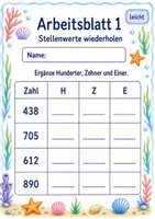 Vorschau - Arbeitsblätter - Wiederholung Mathematik Klasse 3 | Mathematik Klasse 3 | 6 Arbeitsblätter als PDF - Seite 1