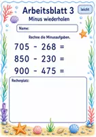 Vorschau - Arbeitsblätter - Wiederholung Mathematik Klasse 3 | Mathematik Klasse 3 | 6 Arbeitsblätter als PDF - Seite 3