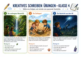 Vorschau - Arbeitsblätter - Kreatives Schreiben Übungen für die Klasse 4 - Seite 1