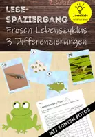Vorschau - Arbeitsblätter - Lesespaziergang Frosch - 3 Differenzierungen - Deckblatt