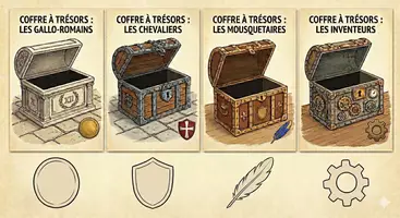 Aperçu - Apprentissages en autonomie - Gestion du comportement : Système de "Pièces Trésors" : périodes historiques - Page 1