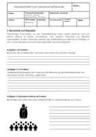 Vorschau - Arbeitsblätter - Staatsformen Politik Klassenarbeit: Monarchie & Republik - Seite 1