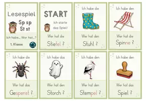 Vorschau - Spiele - Lesespiel Sp sp und St st | passend zu Flex und Flora | Klasse 1 - Seite 2