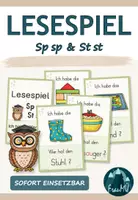 Vorschau - Spiele - Lesespiel Sp sp und St st | passend zu Flex und Flora | Klasse 1 - Deckblatt