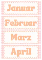 Vorschau - Arbeitsblätter - Klassenkalender Orange Rosa zum Ausdrucken - Seite 1