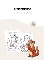 Vorschau - Mal- und Bastelvorlagen - Otterklasse - Ausmalbild (Einschulung) - Deckblatt