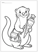 Vorschau - Mal- und Bastelvorlagen - Otterklasse - Ausmalbild (Einschulung) - Seite 2