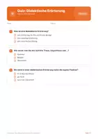 Vorschau - Arbeitsblätter - Quiz: Dialektische Erörterung Pro und Kontra - Seite 1