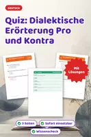 Vorschau - Arbeitsblätter - Quiz: Dialektische Erörterung Pro und Kontra - Deckblatt