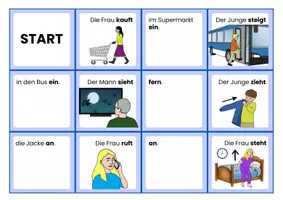 Vorschau - Spiele - Trennbare Veben | Spiel A1 DaF DaZ - Seite 1