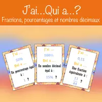Aperçu - Jeux - J'ai...Qui a...? fractions, pourcentages et nombres décimaux - Page de couverture