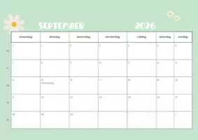 Voorbeeld - Maandplanner bloemen 2026-2027 - Pagina 3