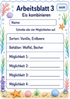 Vorschau - Arbeitsblätter - Kombinatorik Klasse 3 | Mathematik Klasse 3 | 6 Arbeitsblätter als PDF - Seite 3
