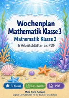 Vorschau - Arbeitsblätter - Wochenplan Mathematik Klasse 3 | Mathematik Klasse 3 | 6 Arbeitsblätter als PDF - Deckblatt