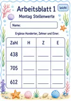 Vorschau - Arbeitsblätter - Wochenplan Mathematik Klasse 3 | Mathematik Klasse 3 | 6 Arbeitsblätter als PDF - Seite 1