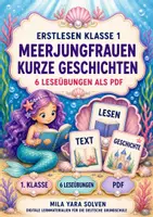 Vorschau - Arbeitsblätter - Erstlesen Klasse 1 – Meerjungfrauen kurze Geschichten | Deutsch Klasse 1 | 6 Leseübungen als PDF - Deckblatt