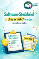 Vorschau - Spiele - Software-Steckbrief & 'Sag es nicht'-Karten – Vorlage - Deckblatt