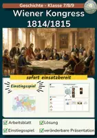 Vorschau - Stundenentwürfe - Wiener Kongress - Einstiegsspiel und Videoerarbeitung - Deckblatt