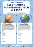 Vorschau - Stundenentwürfe - Leseverständnis Planeten – Klasse 2 | 10 Lesetexte mit Fragen & Lösungen - Deckblatt